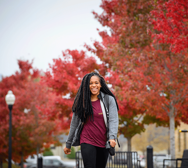 fall smiling student