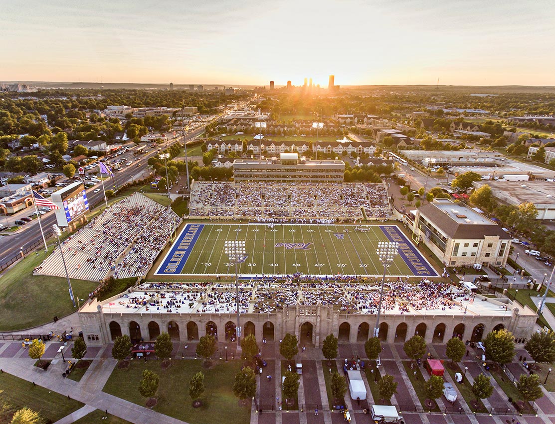 overview of football stadium